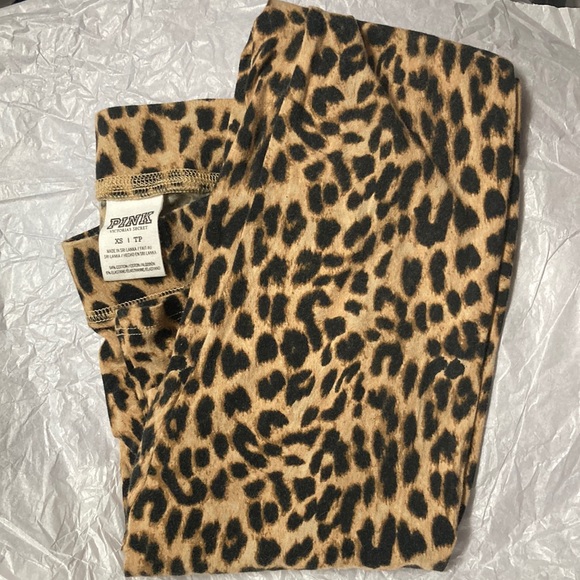 PINK Victoria's Secret Pants - pink brand Victoria secret Cheetah legging in size x small. euc seamless
